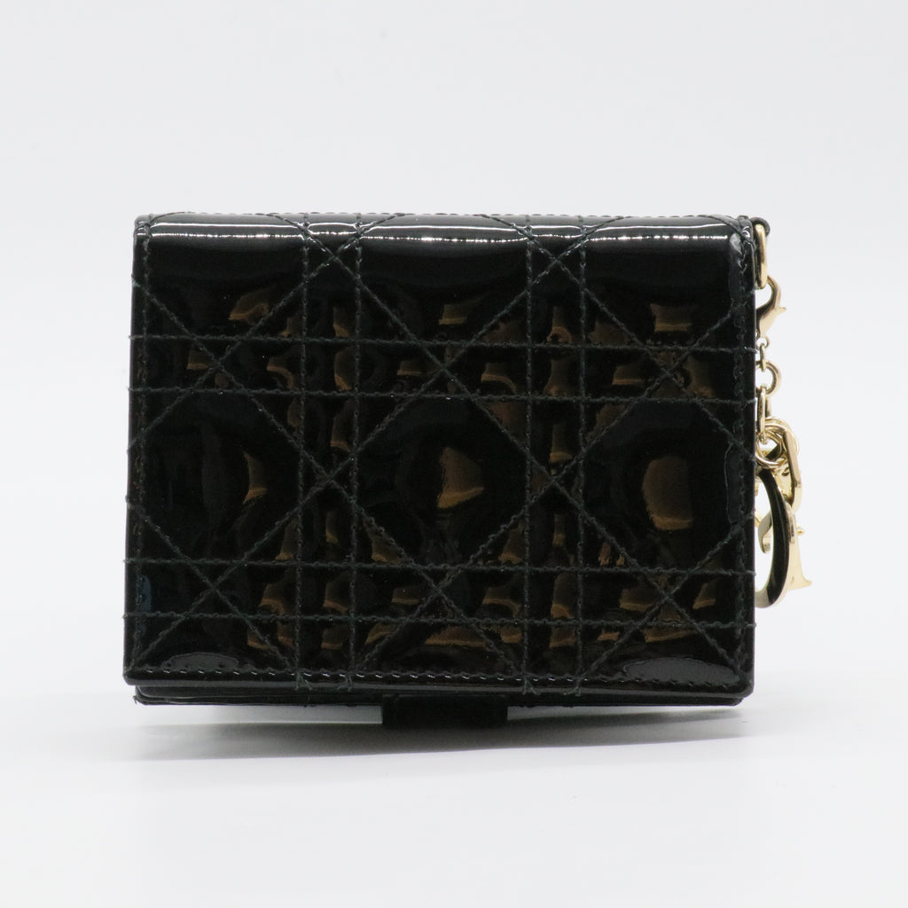 Lady Dior Lotus Wallet Cannage Quilt Lambskin Compact