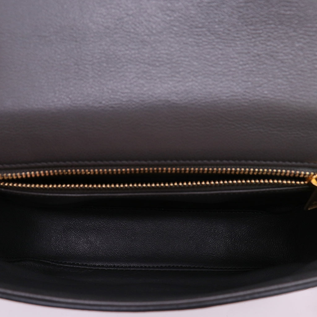Celine Anthracite Croc Embossed Leather Medium Tassel Bag twins LDJ5564