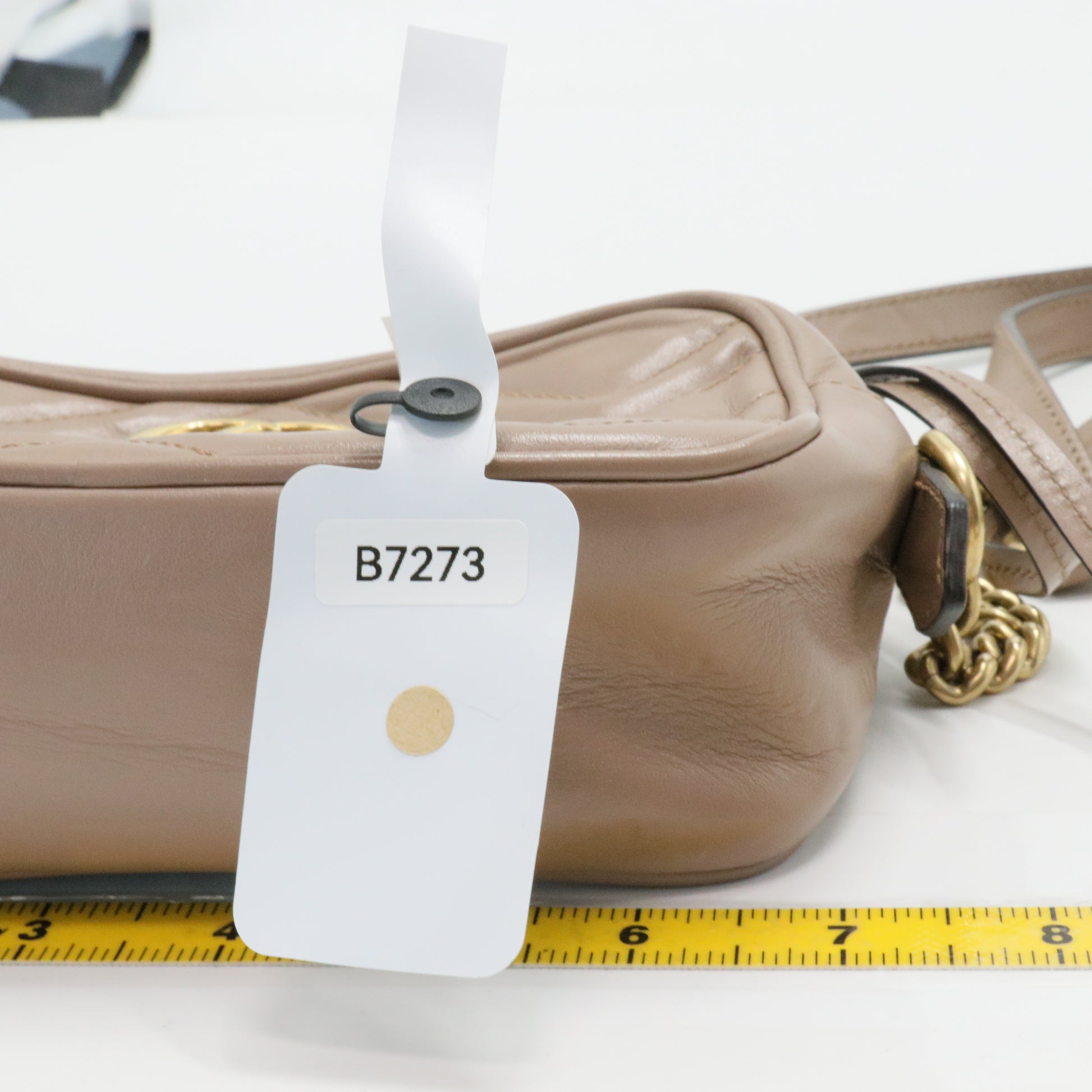 Calfskin Matelasse Mini GG Marmont Chain Shoulder Bag Porcelain Rose