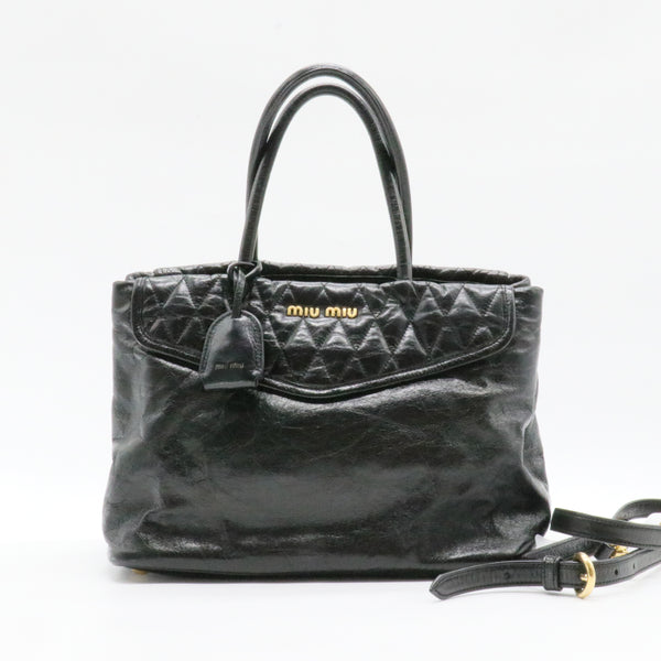 Vitello Shine Trapu Matelassé Leather Tote