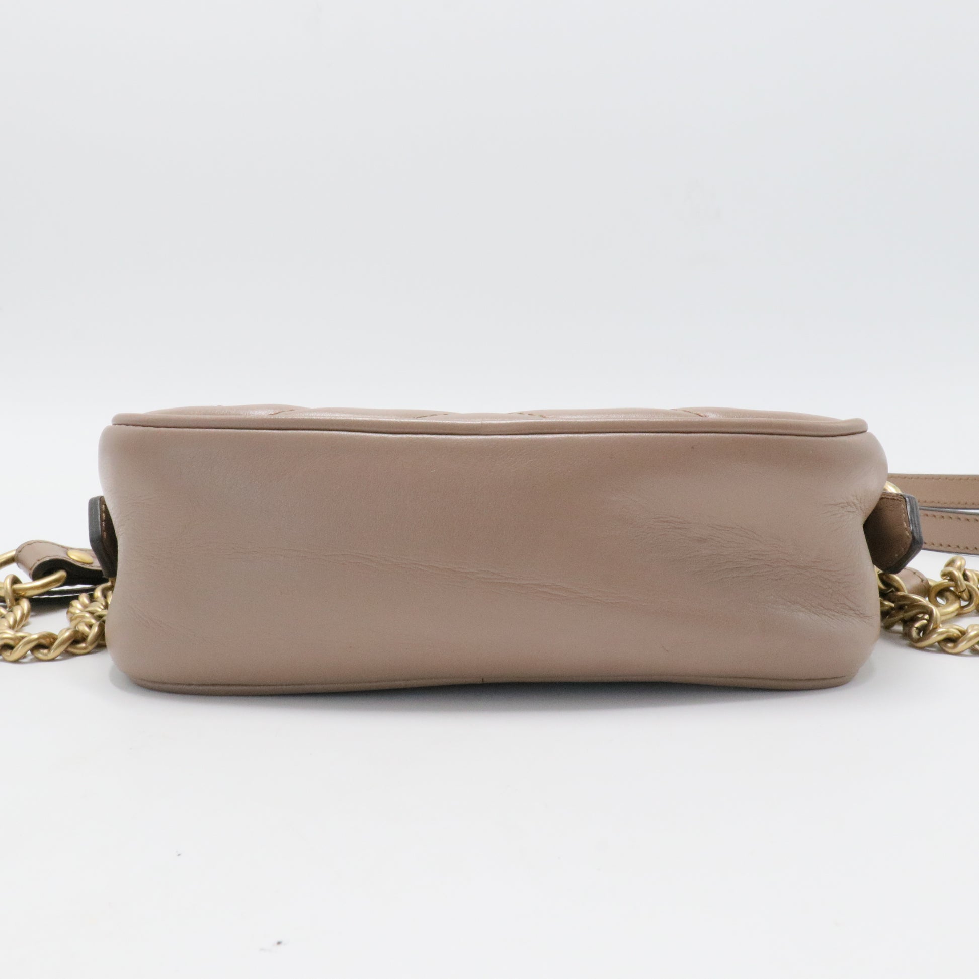 Calfskin Matelasse Mini GG Marmont Chain Shoulder Bag Porcelain Rose