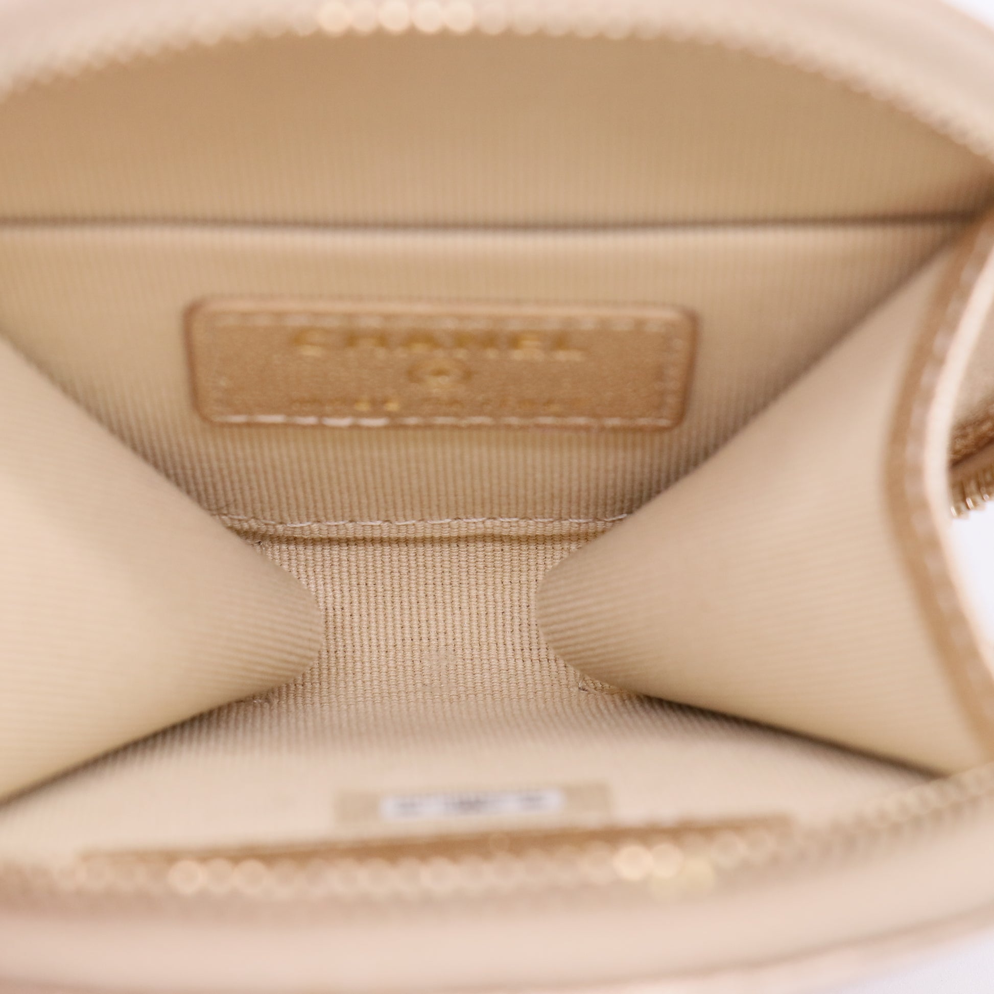 Chanel Metallic Lambskin Quilted Round Clip On Coin Purse twins LDJ5575