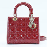 Lady Dior Bag Cannage Quilt Patent Medium