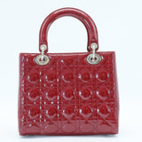 Lady Dior Bag Cannage Quilt Patent Medium