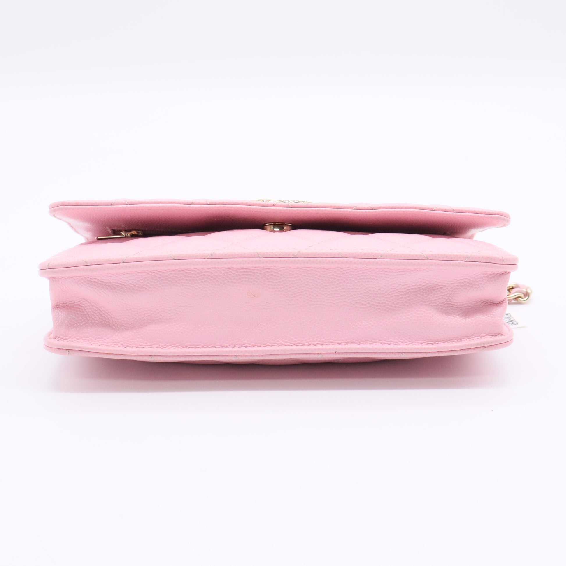 Crystal Woven CC Wallet on Chain Quilted Caviar Twins LDJ2778