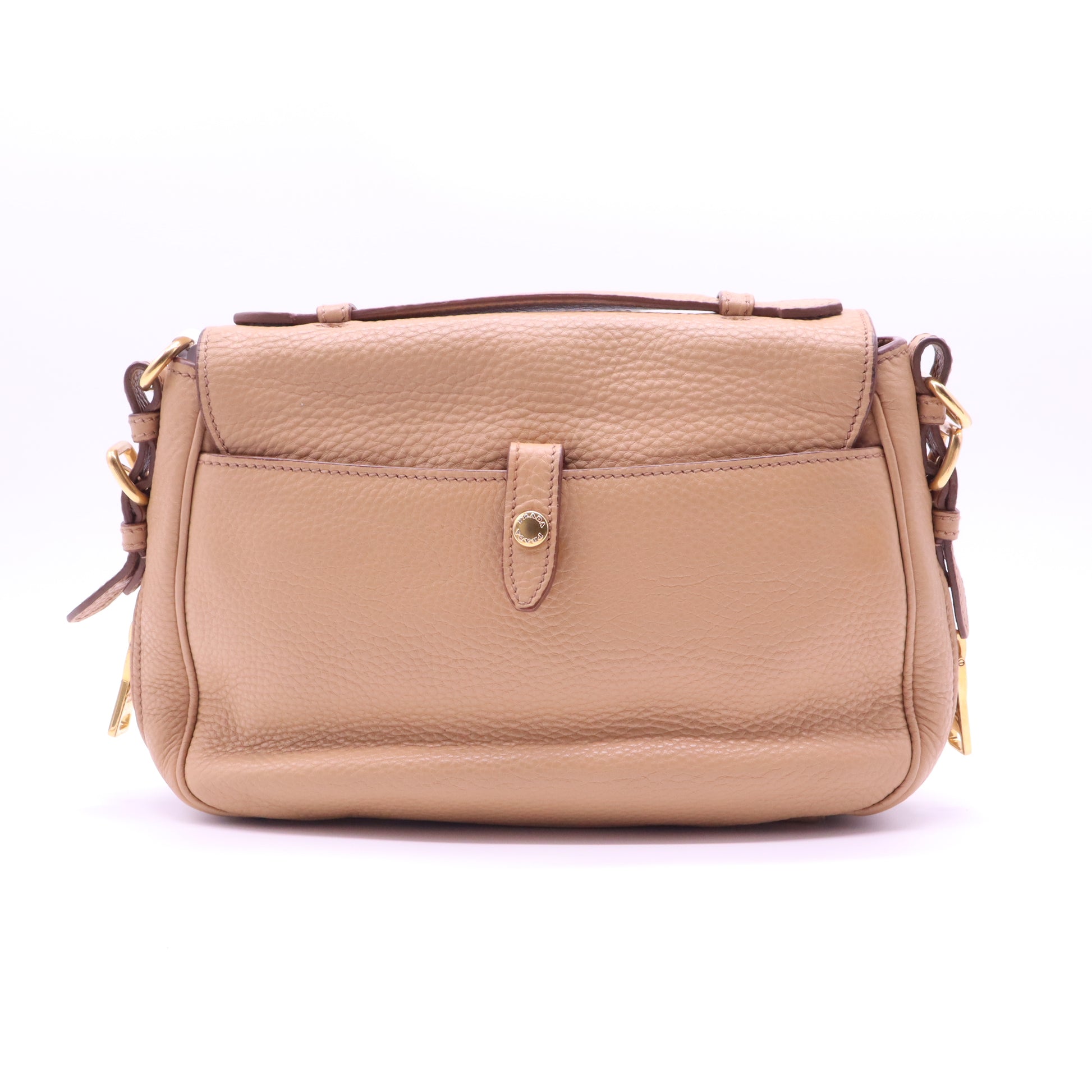 Prada Vitello Daino Push Lock Messenger Bag Marine twins B21504