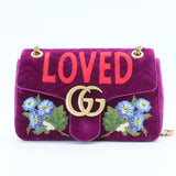 GG Marmont Flap Bag Embellished Matelasse Velvet