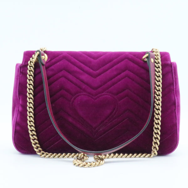 GG Marmont Flap Bag Embellished Matelasse Velvet