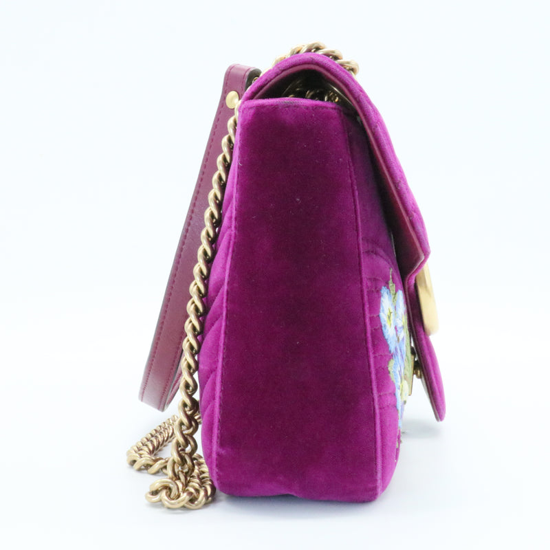 GG Marmont Flap Bag Embellished Matelasse Velvet