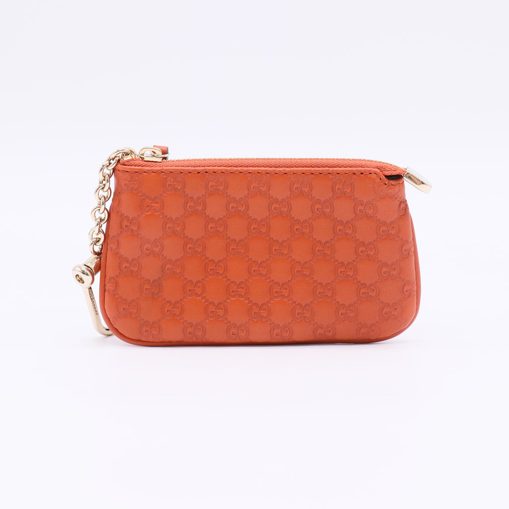 Orange Micro Guccissima Leather Pochette Clefs Key Pouch W22582