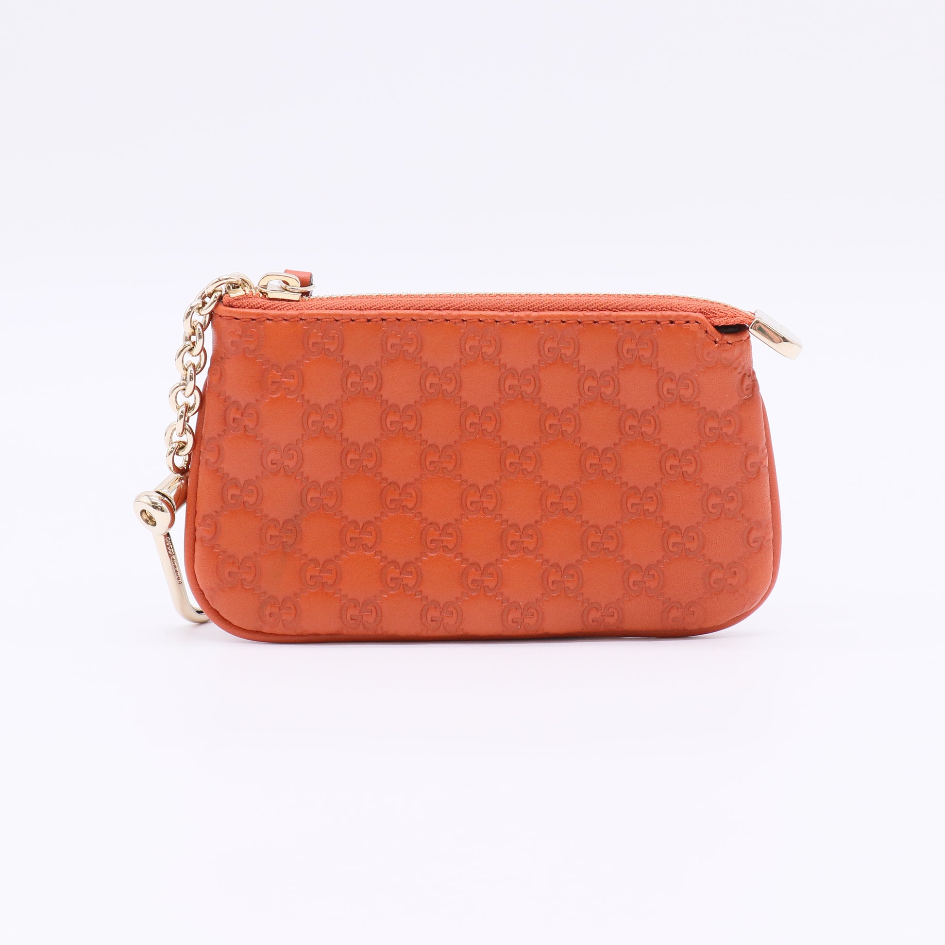Orange Micro Guccissima Leather Pochette Clefs Key Pouch W22582