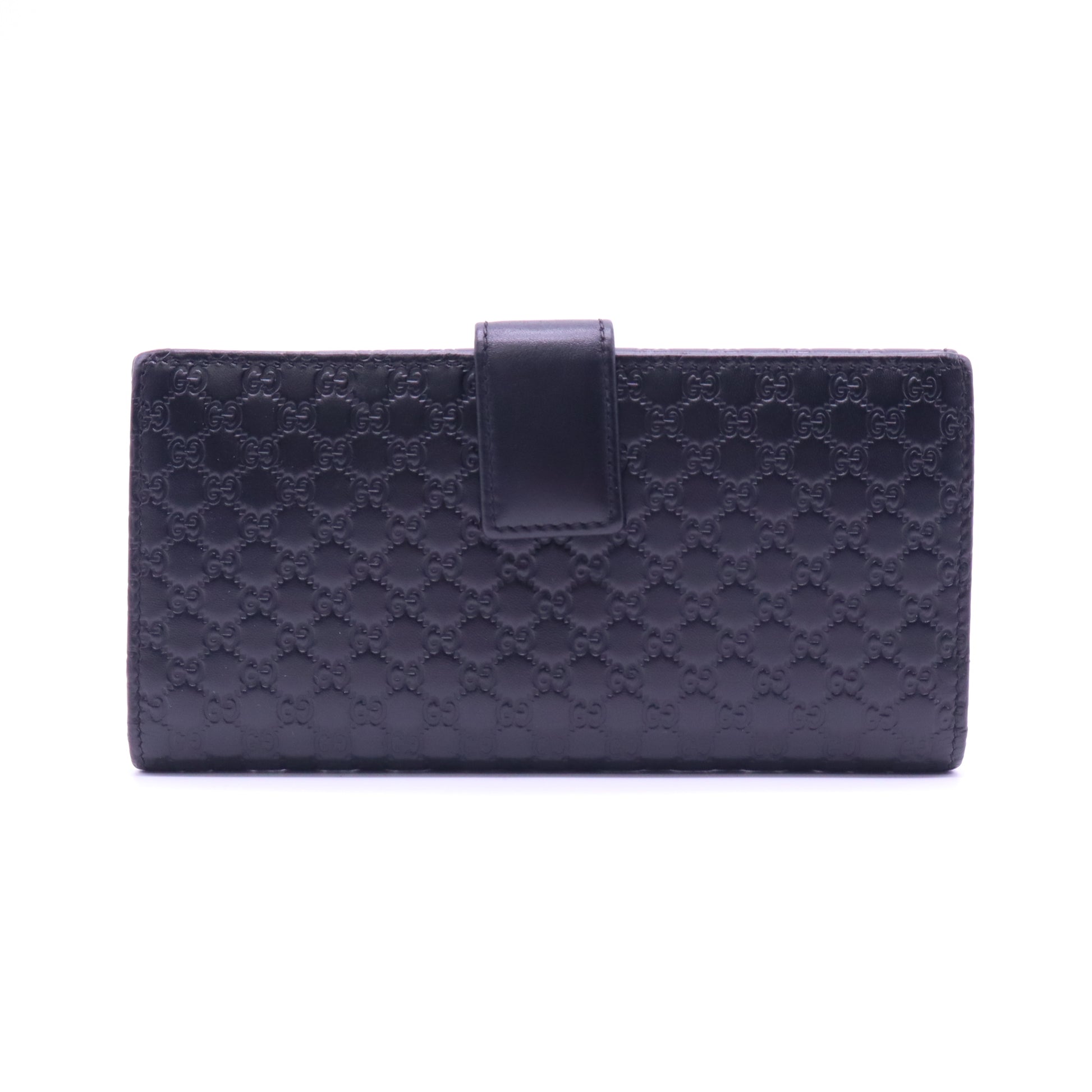 Gucci Microguccissima Leather Black Continental Flap Wallet W21480