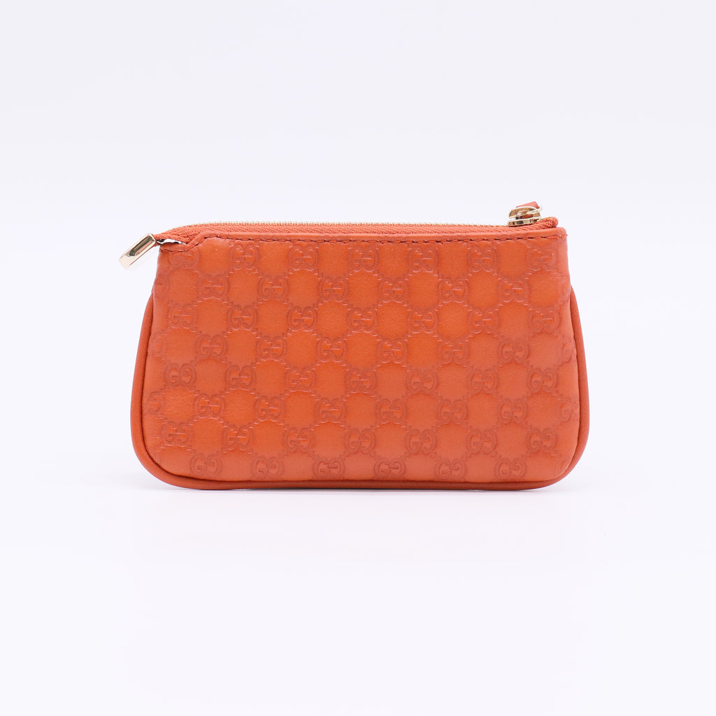 Orange Micro Guccissima Leather Pochette Clefs Key Pouch W22582