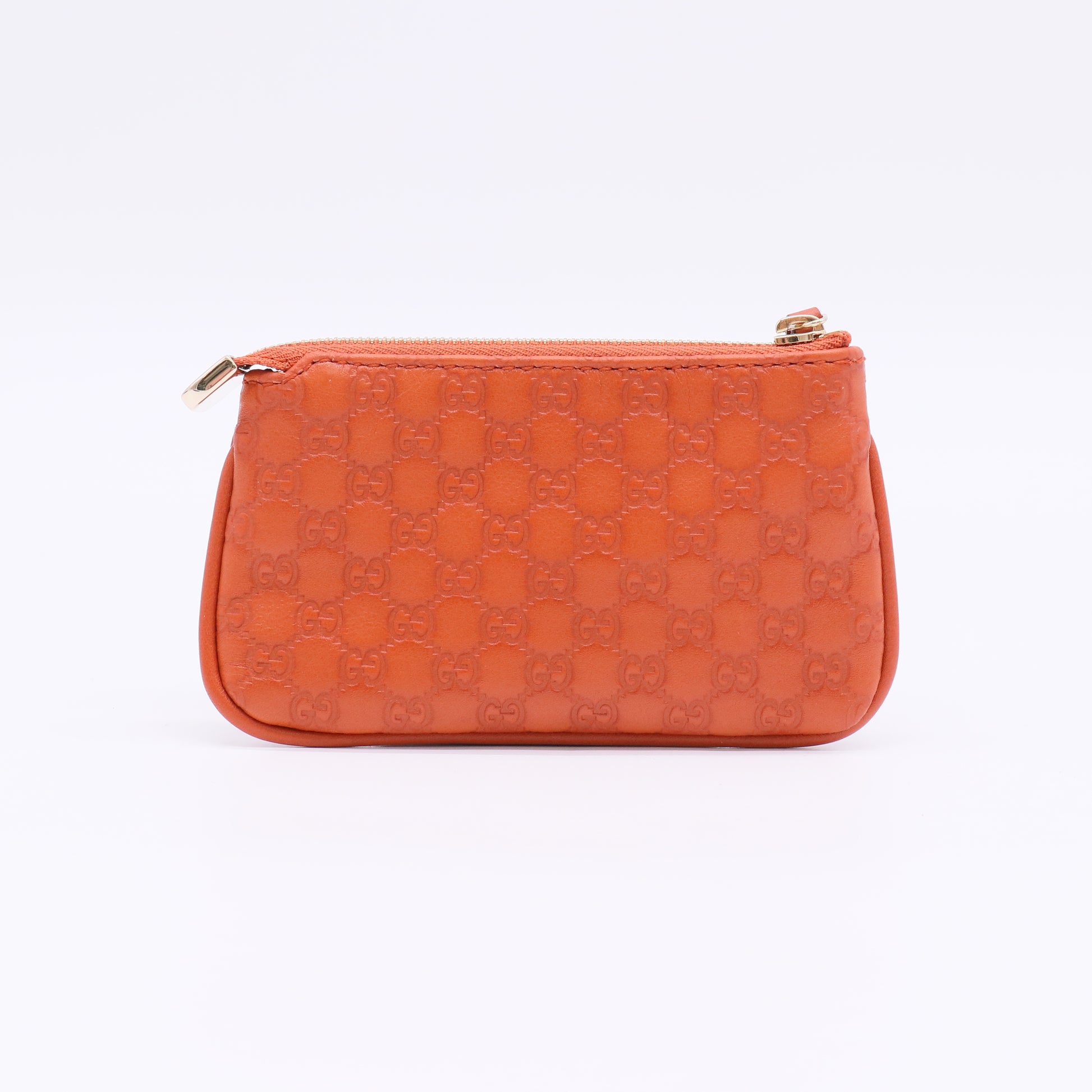 Orange Micro Guccissima Leather Pochette Clefs Key Pouch W22582