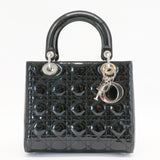 Lady Dior Bag Cannage Quilt Patent Medium