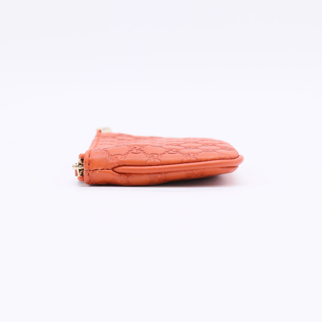 Orange Micro Guccissima Leather Pochette Clefs Key Pouch W22582