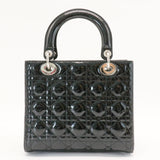 Lady Dior Bag Cannage Quilt Patent Medium