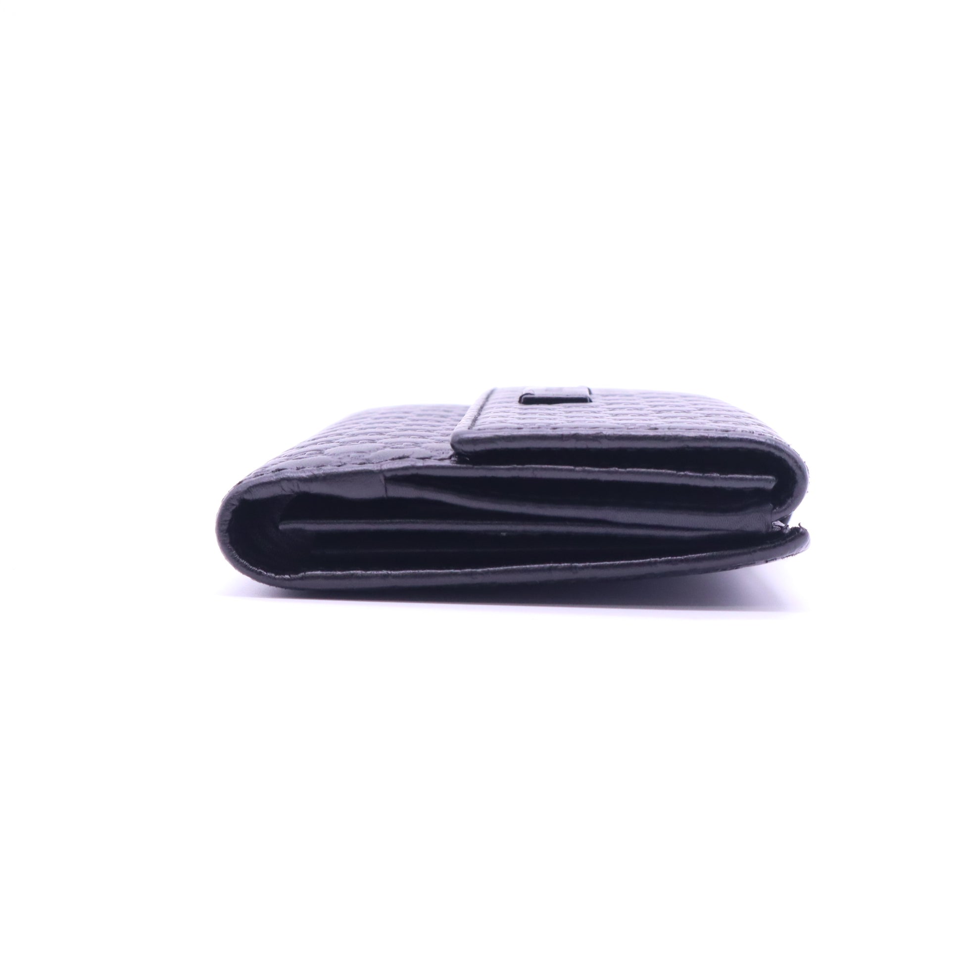 Gucci Microguccissima Leather Black Continental Flap Wallet W21480