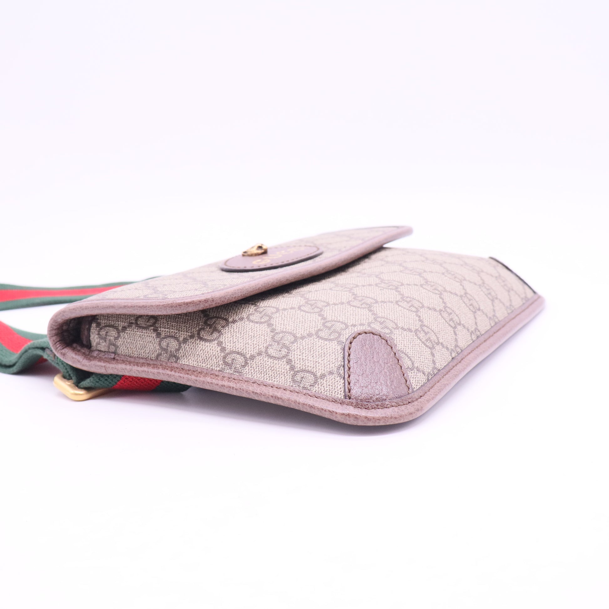 Brown GG Supreme Web Neo Vintage Belt Bag Beige