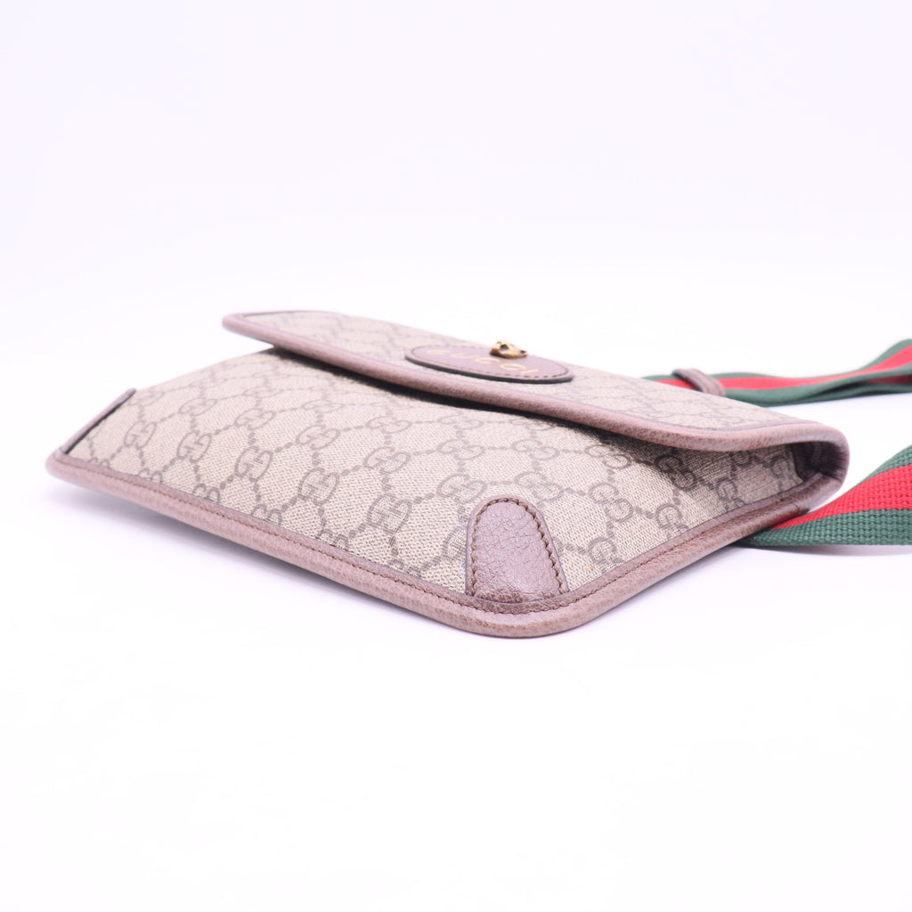 Brown GG Supreme Web Neo Vintage Belt Bag Beige