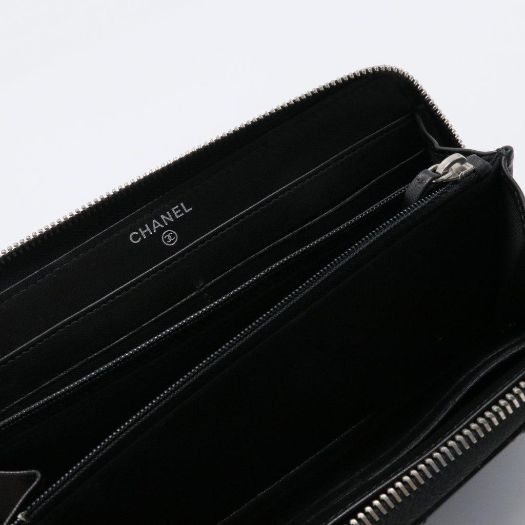 Zip Around Wallet Quilted Patent Long