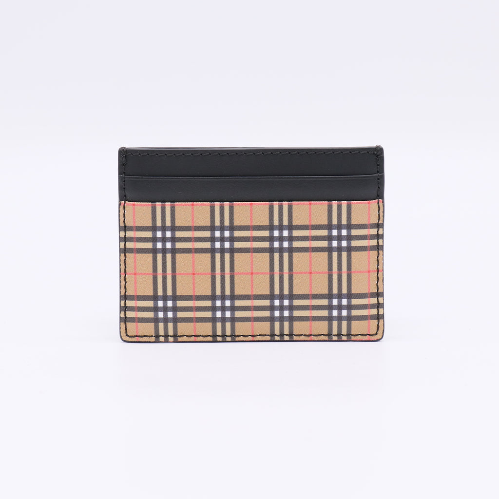 Burberry Sandon Vintage Check Leather Card Case W22590