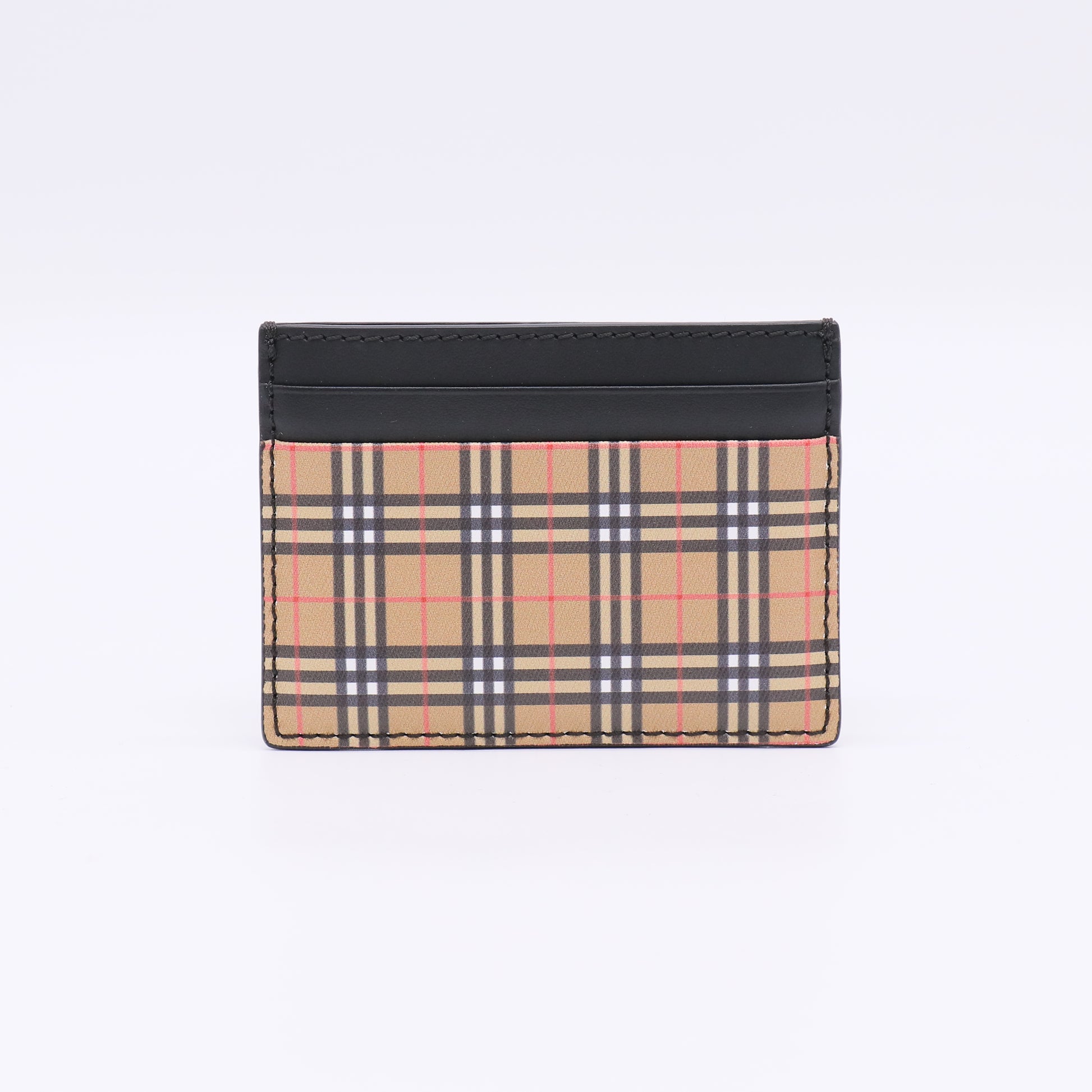 Burberry Sandon Vintage Check Leather Card Case W22590