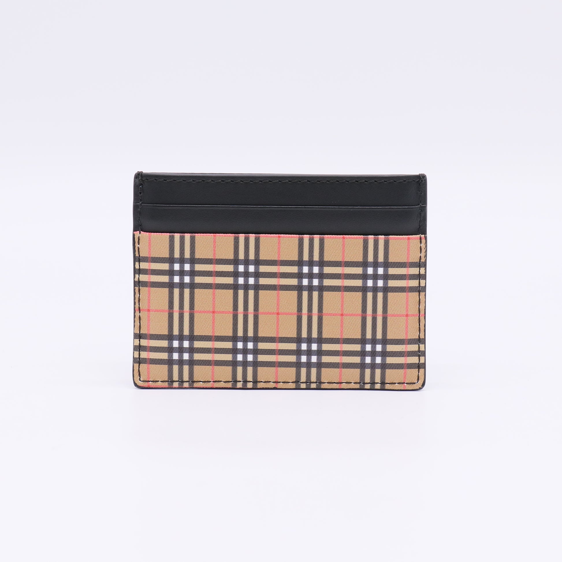 Burberry Sandon Vintage Check Leather Card Case W22590