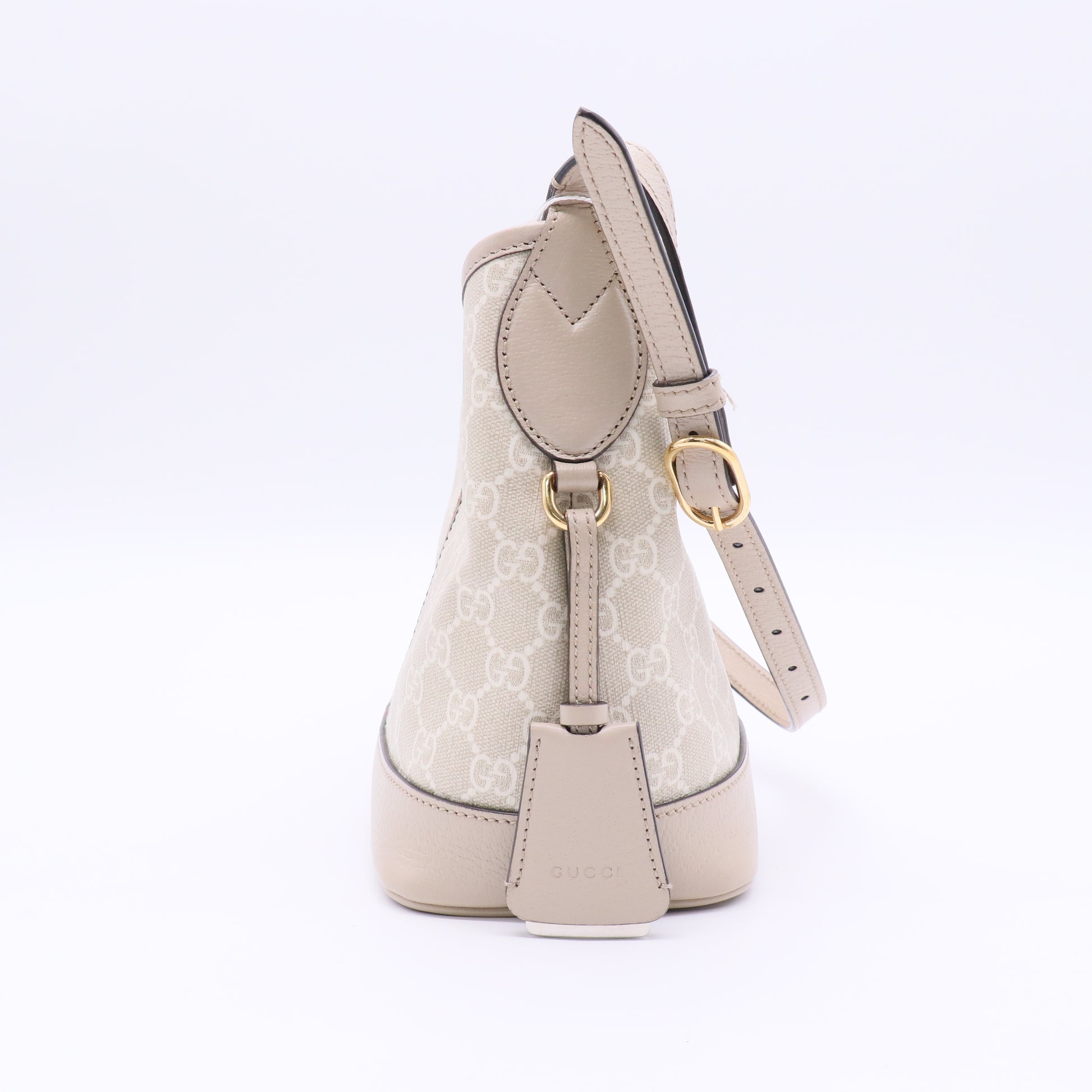 Ophidia Open Bucket Bag GG Coated Canvas with Leather Small Twins