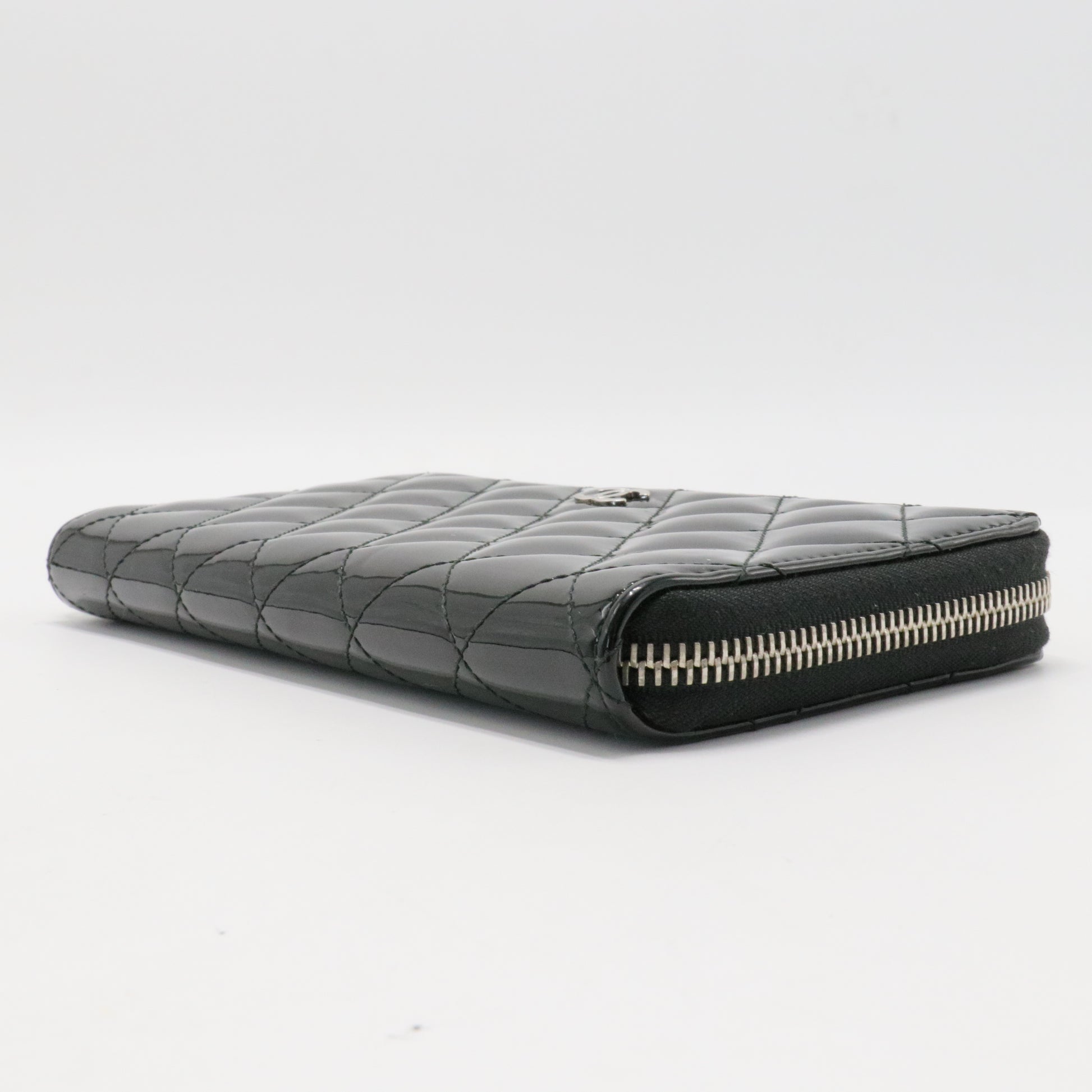 Zip Around Wallet Quilted Patent Long