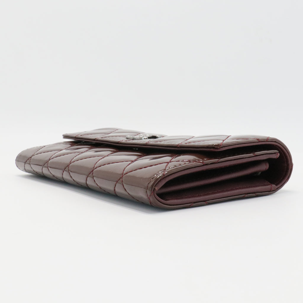 CC Brilliant Flap Wallet Quilted Patent Long