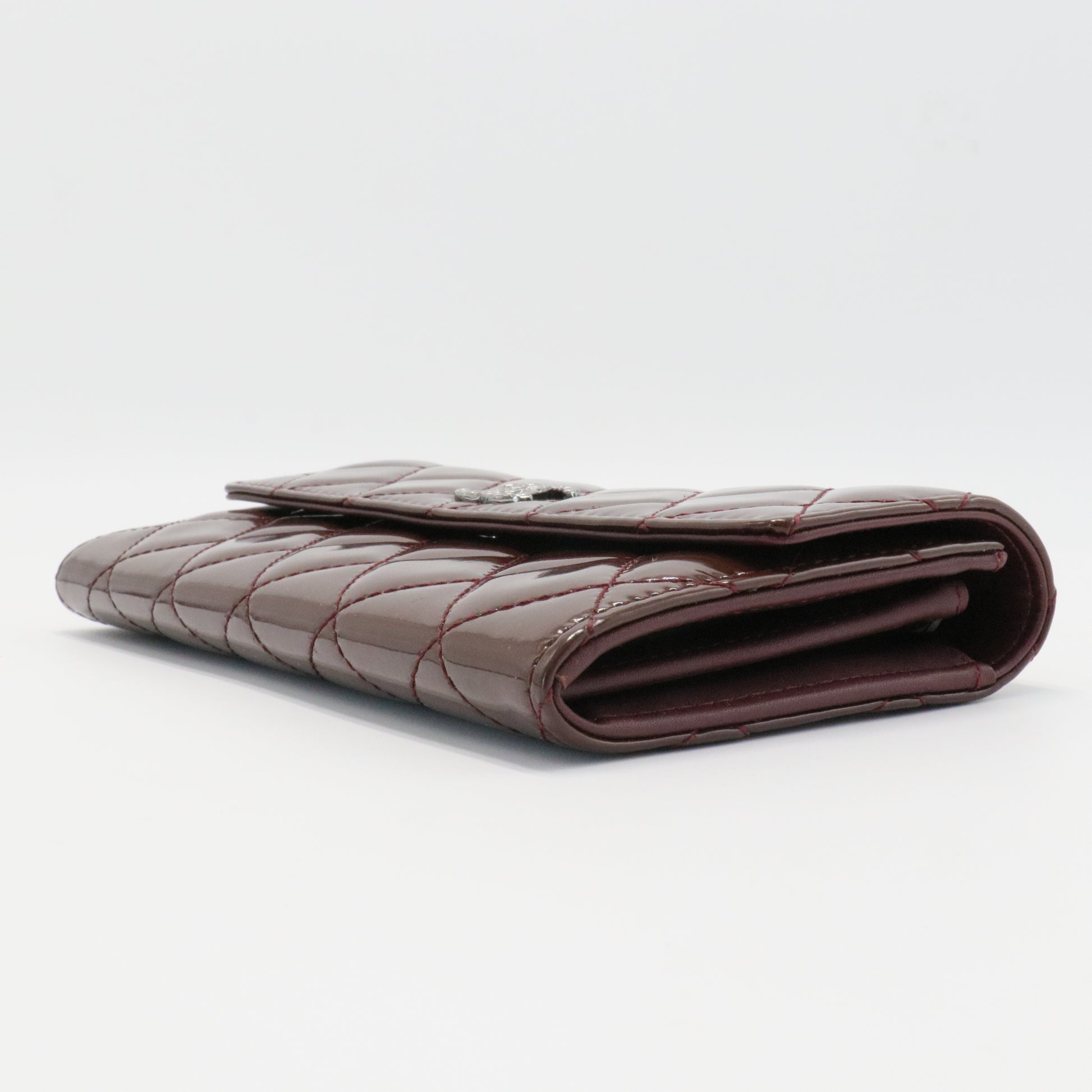 CC Brilliant Flap Wallet Quilted Patent Long