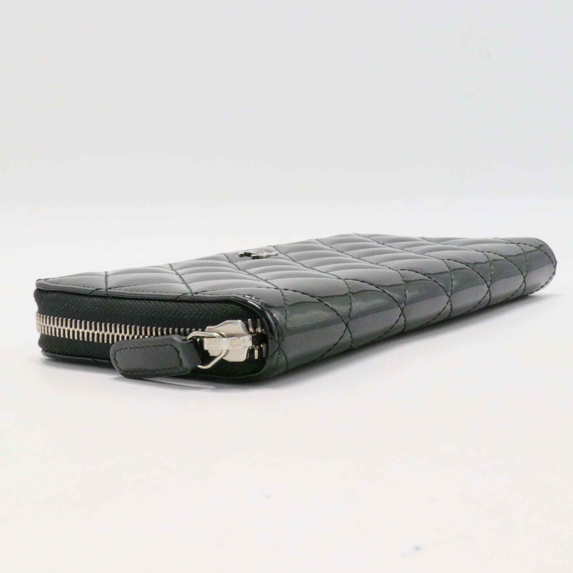 Zip Around Wallet Quilted Patent Long