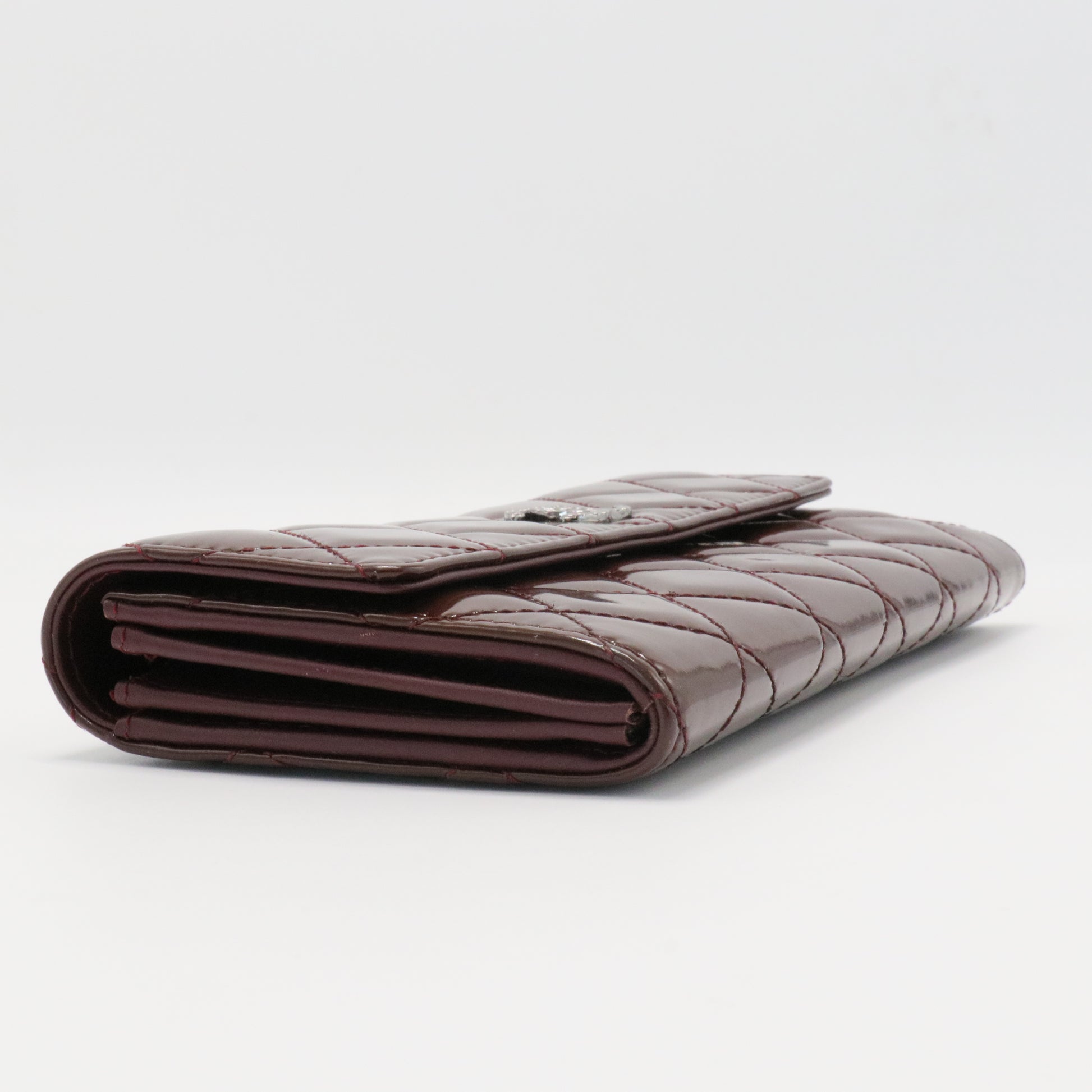CC Brilliant Flap Wallet Quilted Patent Long