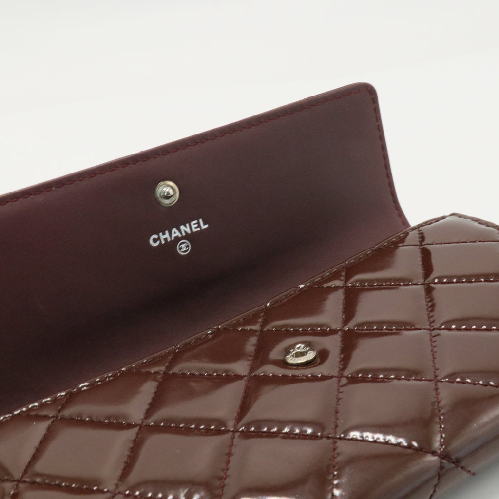 CC Brilliant Flap Wallet Quilted Patent Long