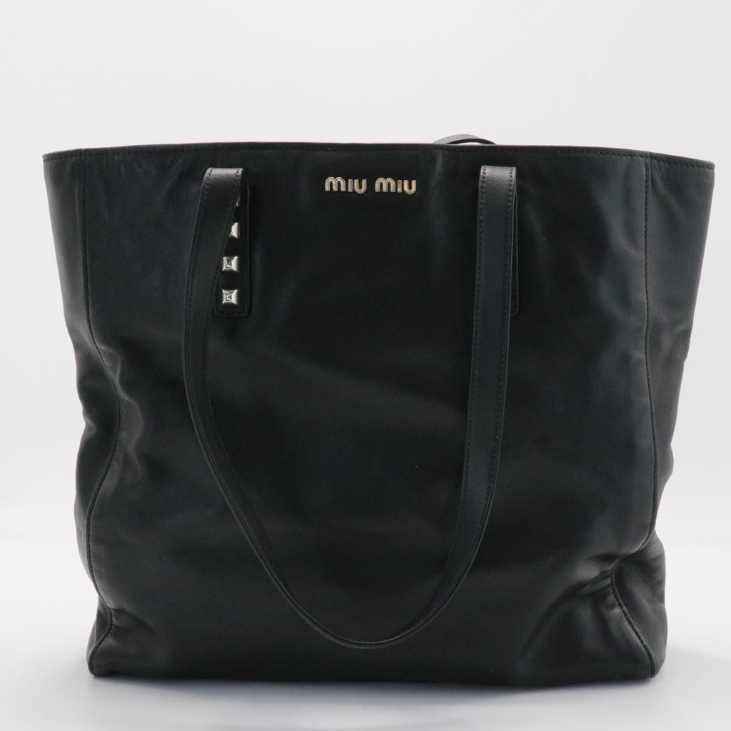 Logo Open Tote Leather Medium