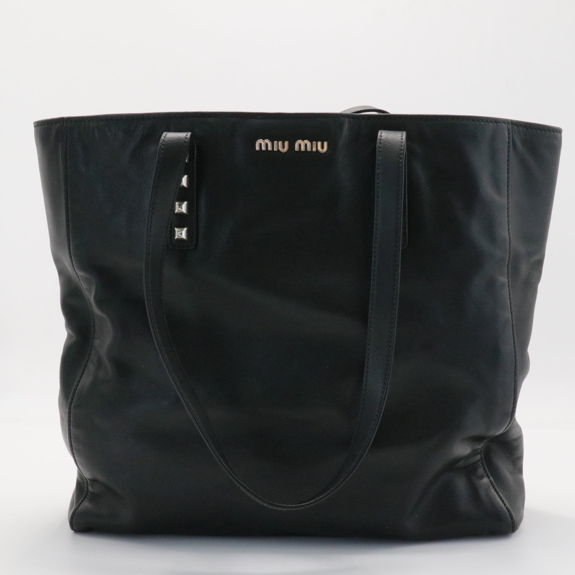 Logo Open Tote Leather Medium