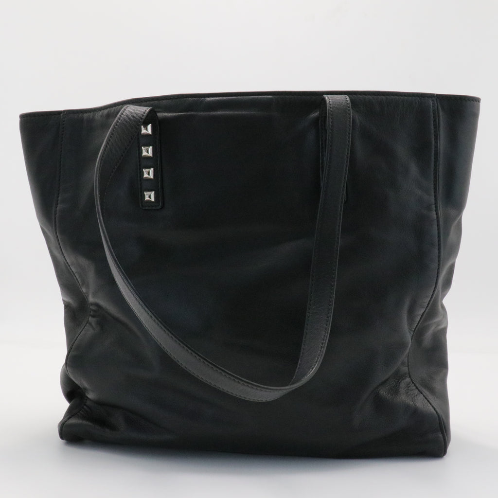Logo Open Tote Leather Medium