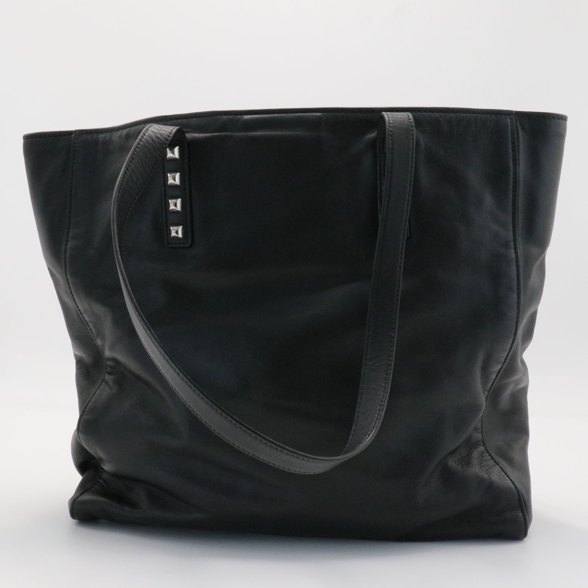 Logo Open Tote Leather Medium