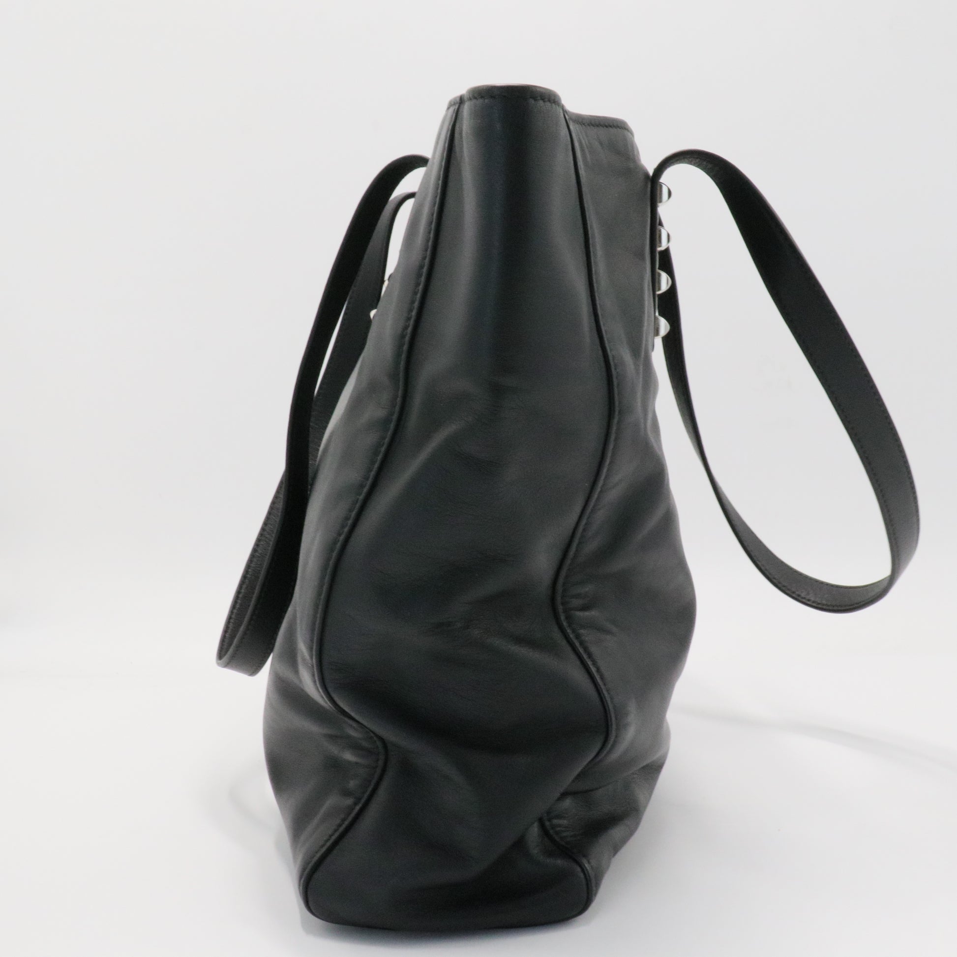 Logo Open Tote Leather Medium