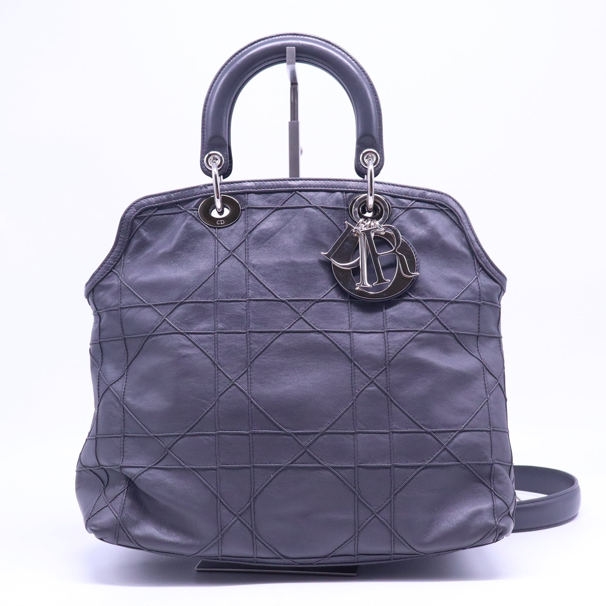 Black Cannage Quilted Lambskin Leather Granville Tote Bag