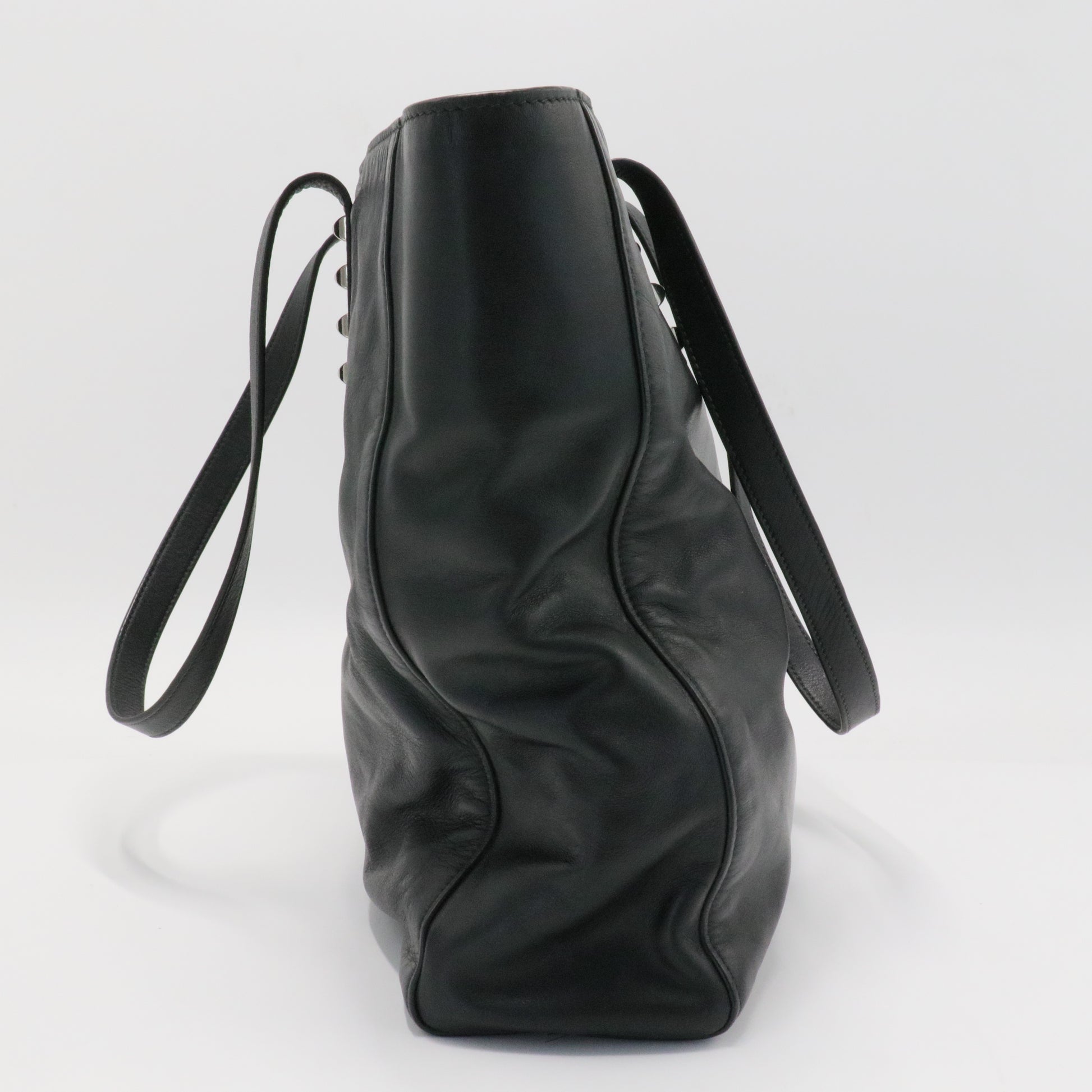 Logo Open Tote Leather Medium