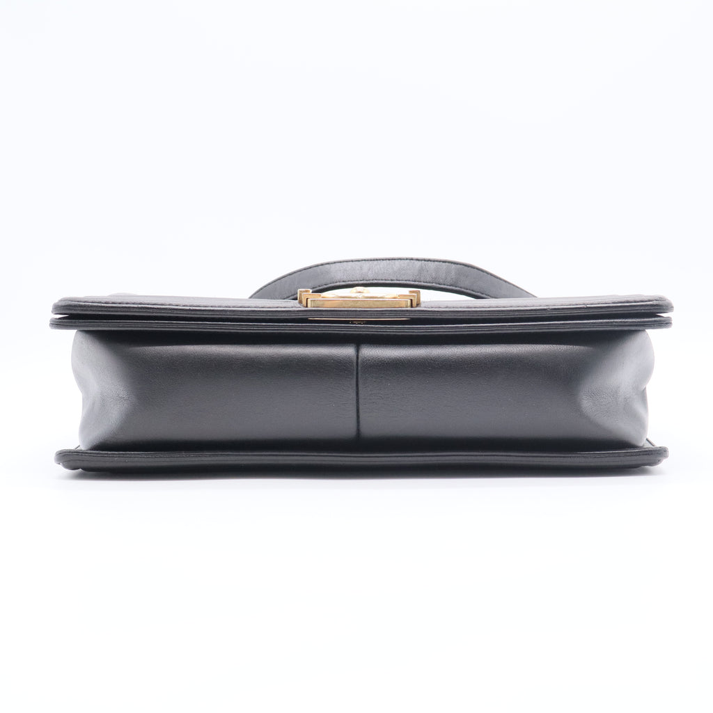 Boy Flap Bag Quilted Caviar New Medium