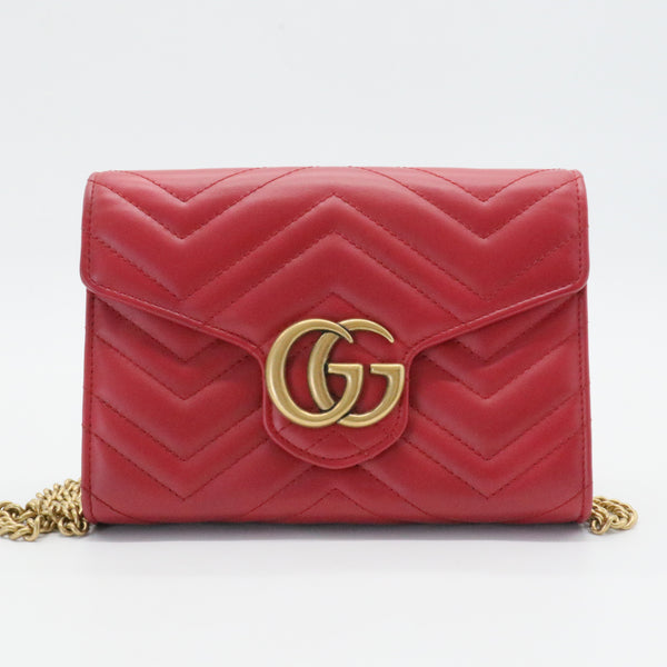 GG Marmont Chain Wallet Matelasse Leather Mini