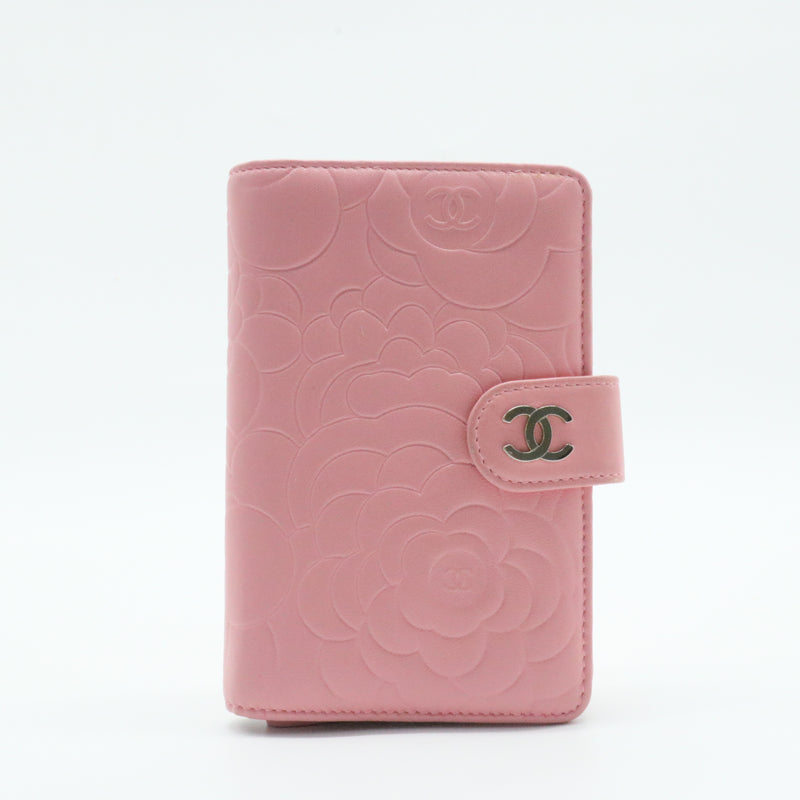 CC French Wallet Camellia Lambskin Small