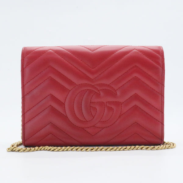 GG Marmont Chain Wallet Matelasse Leather Mini