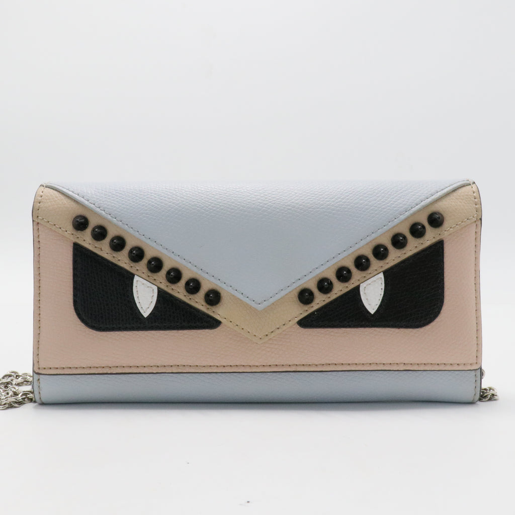 Monster Continental Wallet on Chain Studded Leather