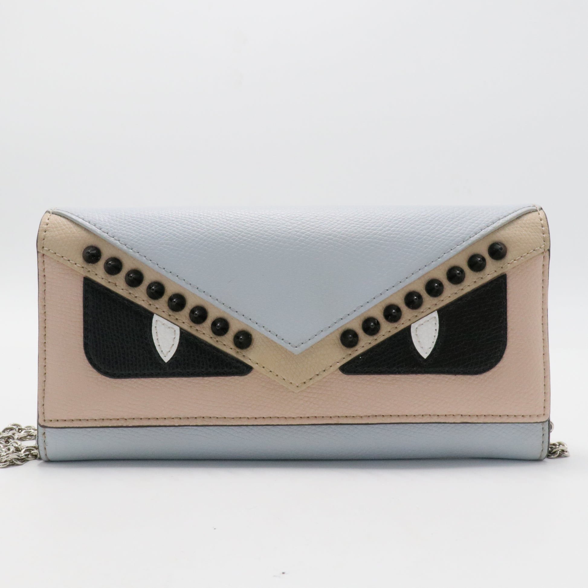 Monster Continental Wallet on Chain Studded Leather