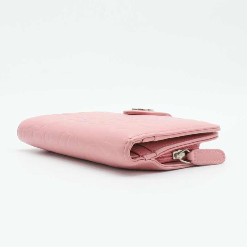 CC French Wallet Camellia Lambskin Small