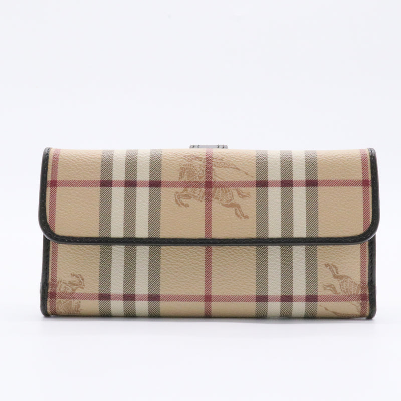 Heron Continental Flap Wallet Vintage Check Canvas Long